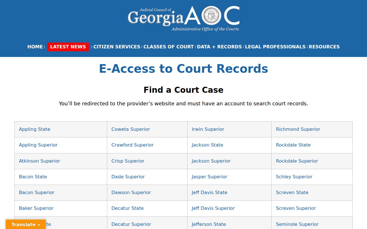 Statesboro people search using Georgia court e-access routes