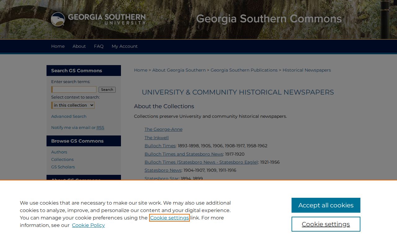 Statesboro people directories Georgia Southern historical newspaper collection