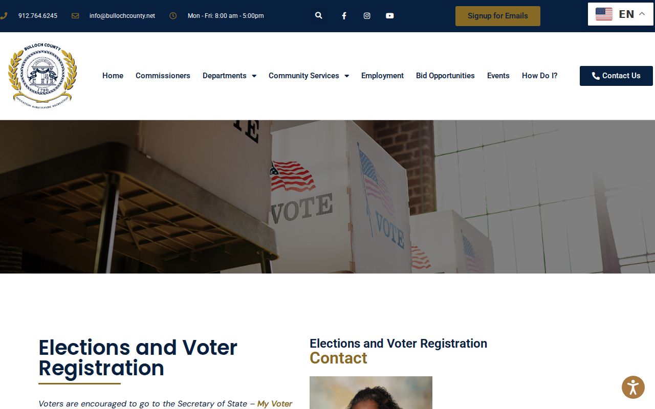 Statesboro voter registration records and Bulloch County elections office
